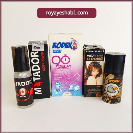 پکیج بمب تاخیری (کرم تاخیری ماتادور، کاندوم 90 دیلی کدکس، اسپری تاخیری ویگا دوز یک میلیون) 1 پکیج بمب تاخیری