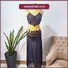 لباس خواب دو تیکه بلند فنردار کد 8032
